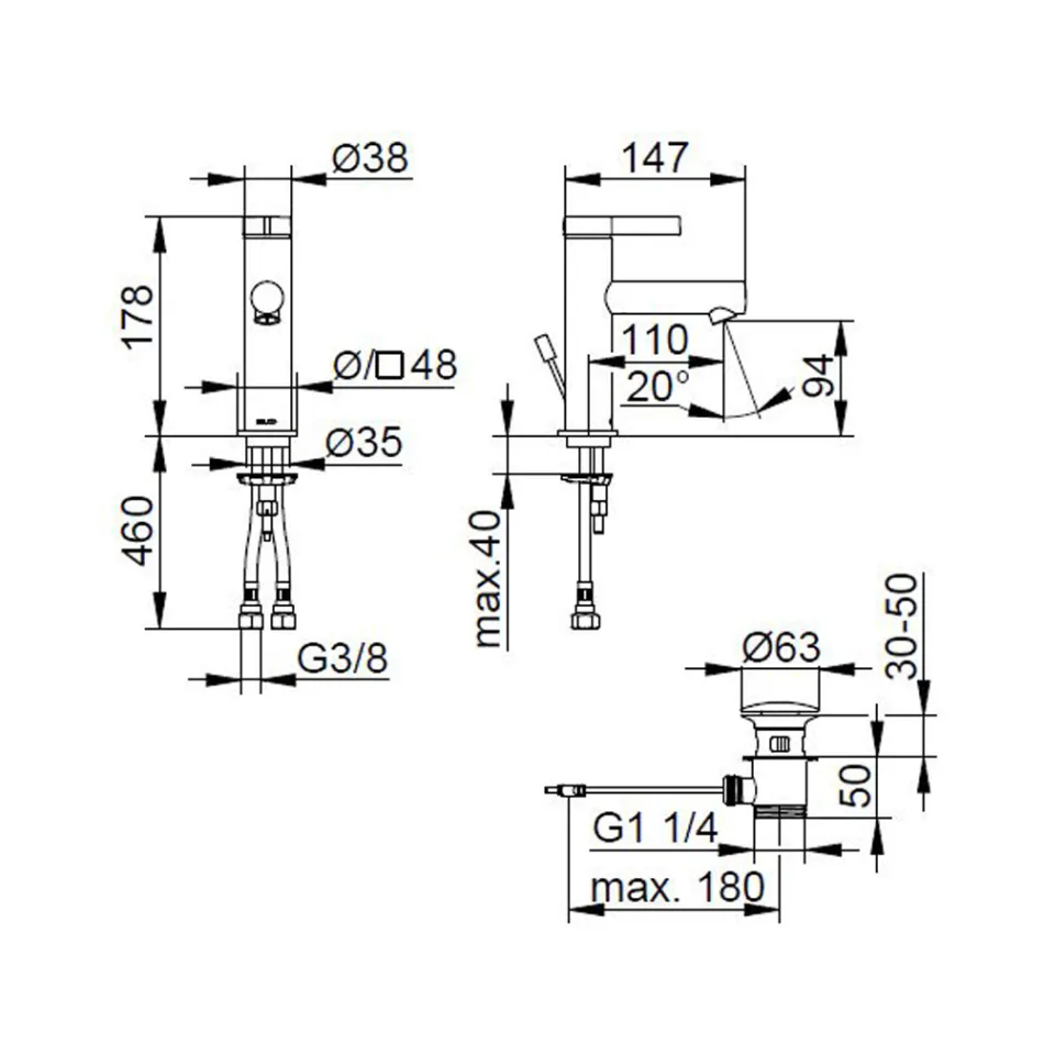 Jednopáková umyvadlová baterie Klasický design chromová mosaz - Artemisia Viadurini