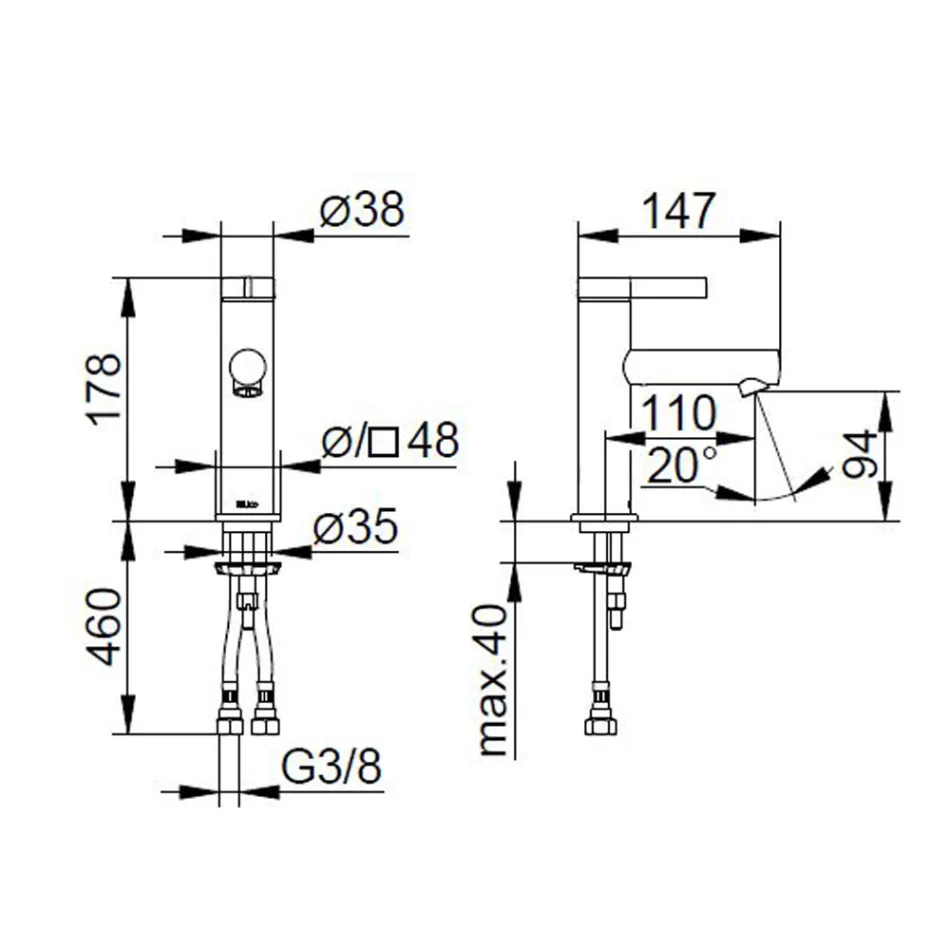 Jednopáková umyvadlová baterie Klasický design chromová mosaz - Artemisia Viadurini