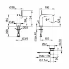 Moderní jednopáková umyvadlová baterie s odtokem z kovu - Pinto Viadurini