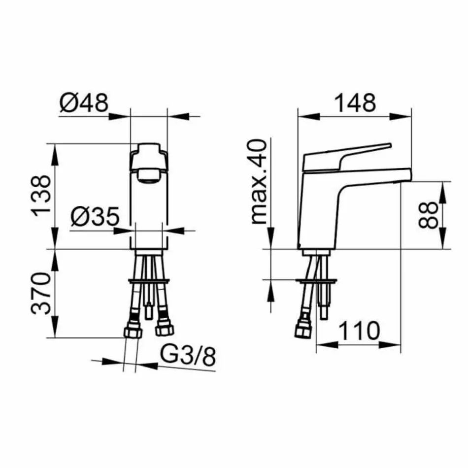 Moderní páková umyvadlová směšovací baterie z chromovaného kovu - Clari Viadurini