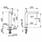 Moderní jednopáková baterie pro umyvadlo bez odtoku z kovu - Pinto Viadurini