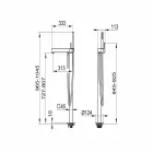 Moderní páková baterie pro vanu z chromovaného kovu - Girino Viadurini