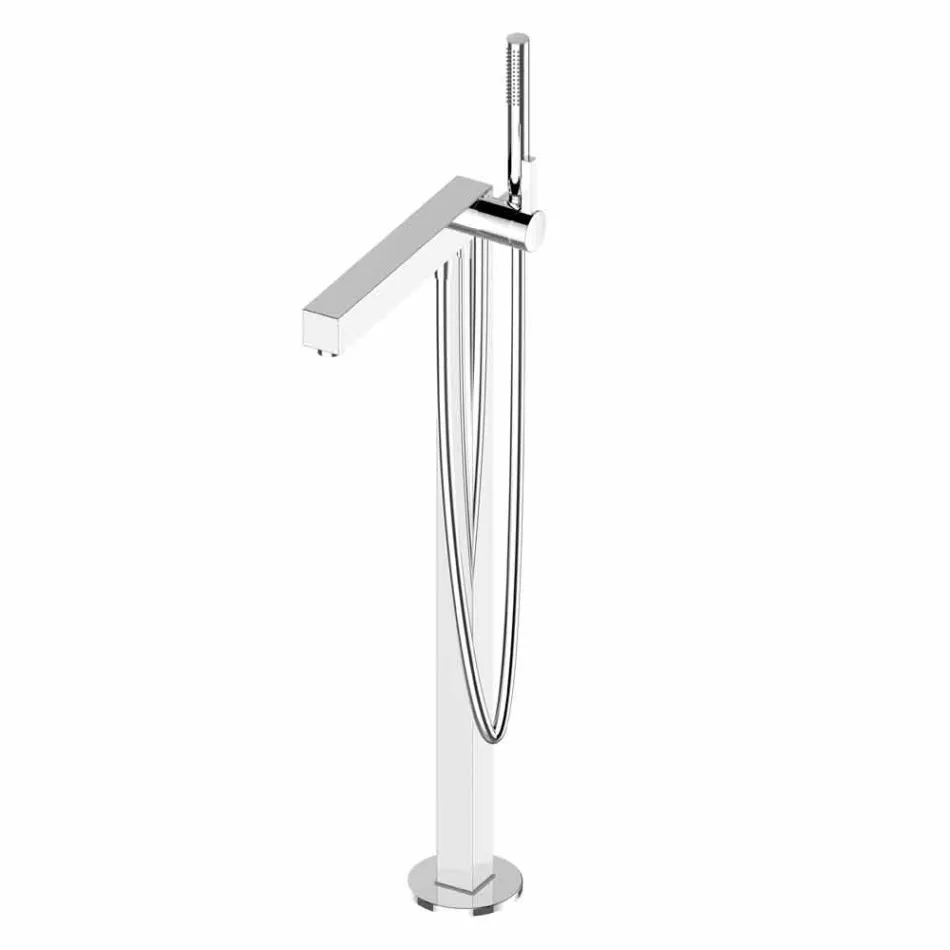 Moderní páková baterie pro vanu z chromovaného kovu - Girino Viadurini