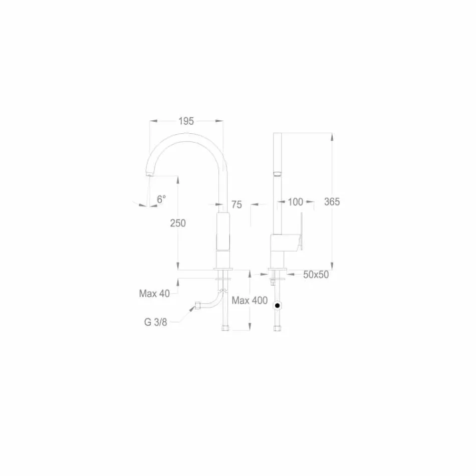Vyrobeno v Itálii Design Páková kuchyňská baterie - Bonsu Viadurini