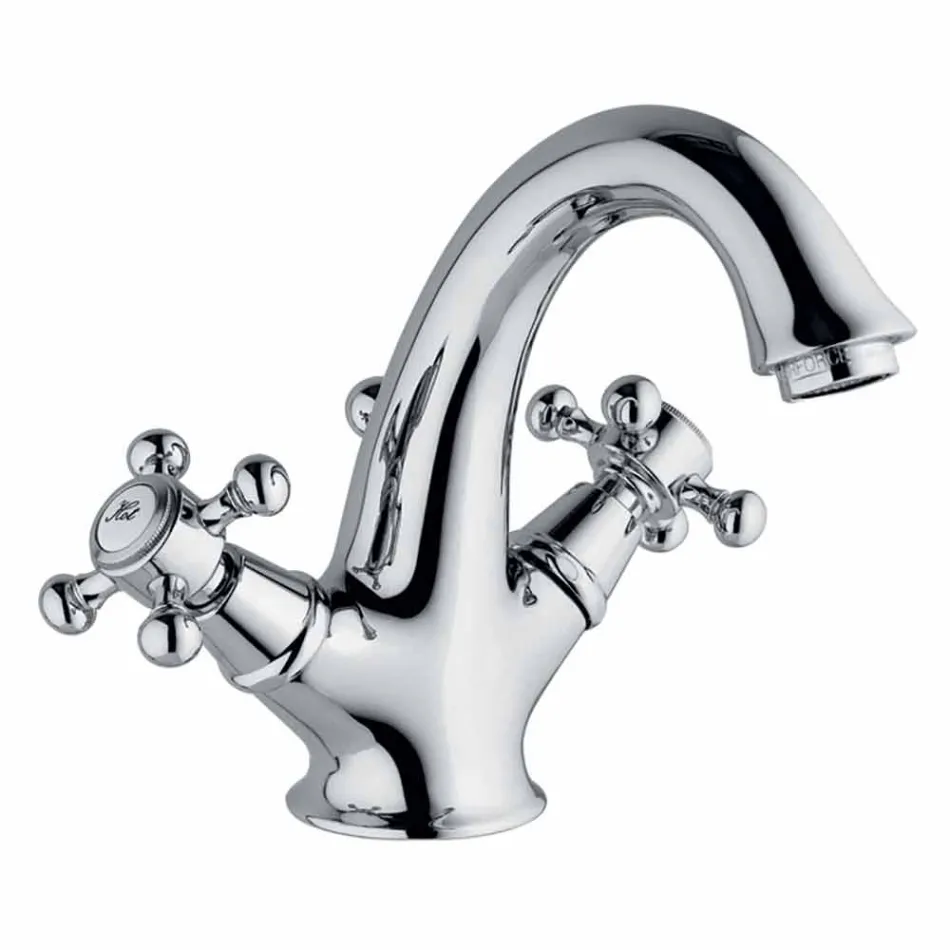 Jednootvorová baterie pro umyvadlo v mosazi vyrobená v Itálii - Lisca Viadurini