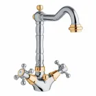 Jednootvorová umyvadlová baterie v mosazném klasickém designu Made in Italy - Lisca Viadurini