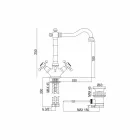 Jednootvorová umyvadlová baterie v mosazném klasickém designu Made in Italy - Lisca Viadurini