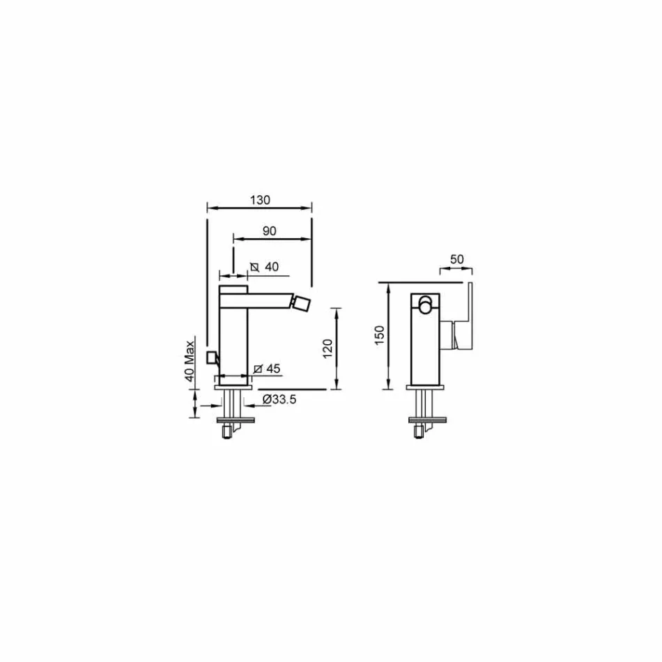 Vyrobeno v Itálii Bidetový mixér s boční páčkou - Panela Viadurini
