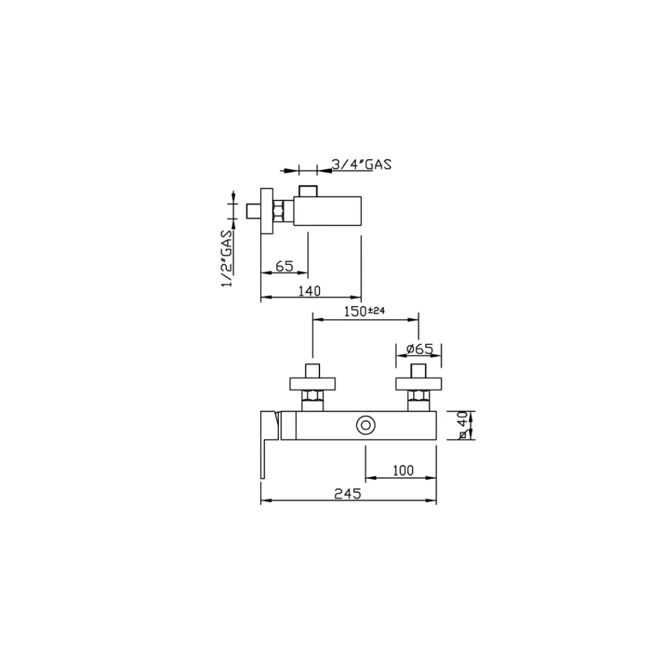 Designová externí sprchová baterie z mosazi Made in Italy - Bibo Viadurini