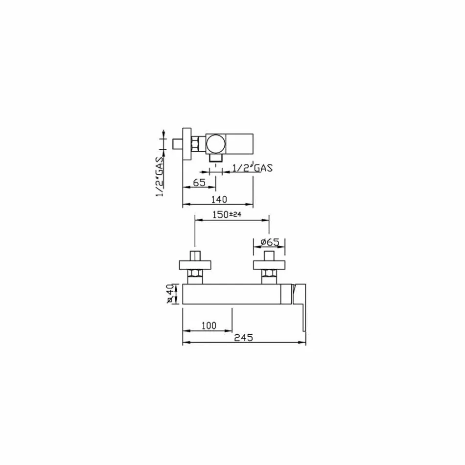 Designový mixér pro venkovní sprchu z mosazi vyrobený v Itálii - Panela Viadurini