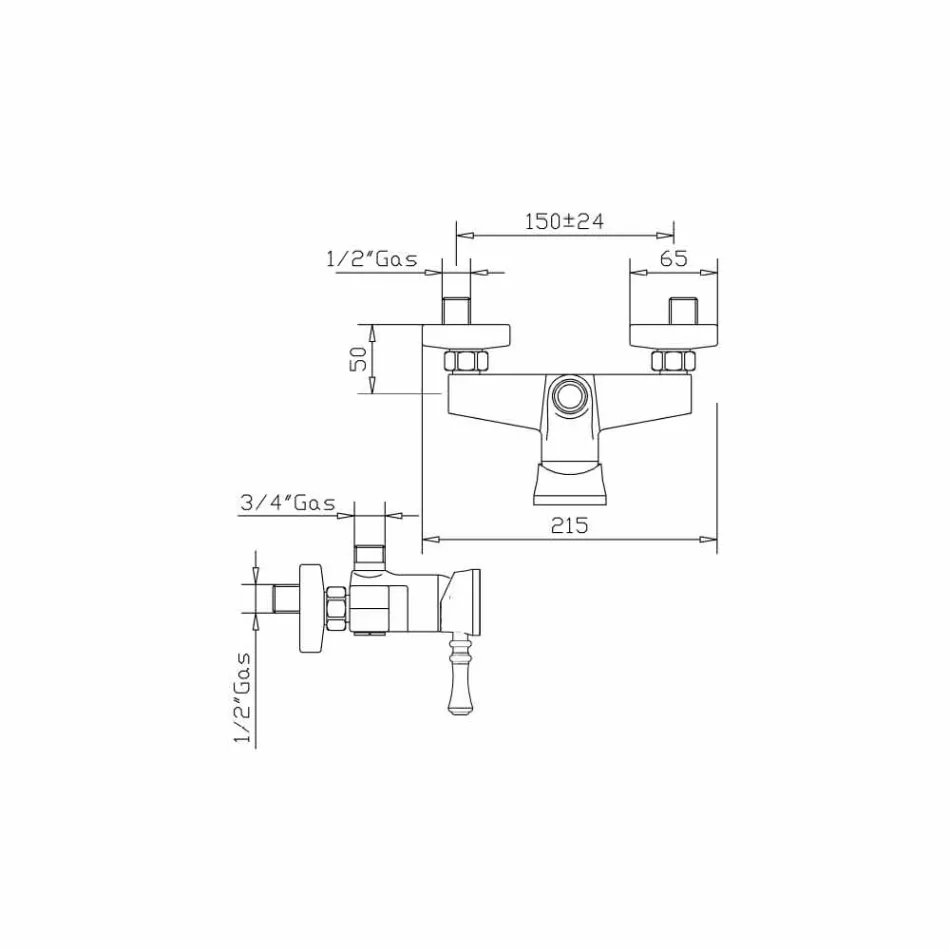 Mosazná sprchová baterie vyrobená v Itálii - Neno Viadurini