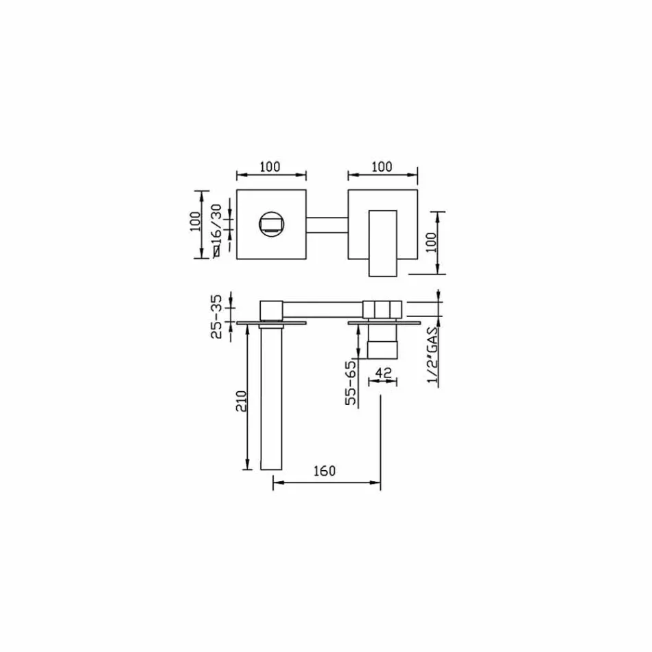 Designová umyvadlová baterie Made in Italy - Panela Viadurini