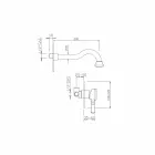 Mosazná nástěnná umyvadlová baterie vyrobená v Itálii - Neno Viadurini