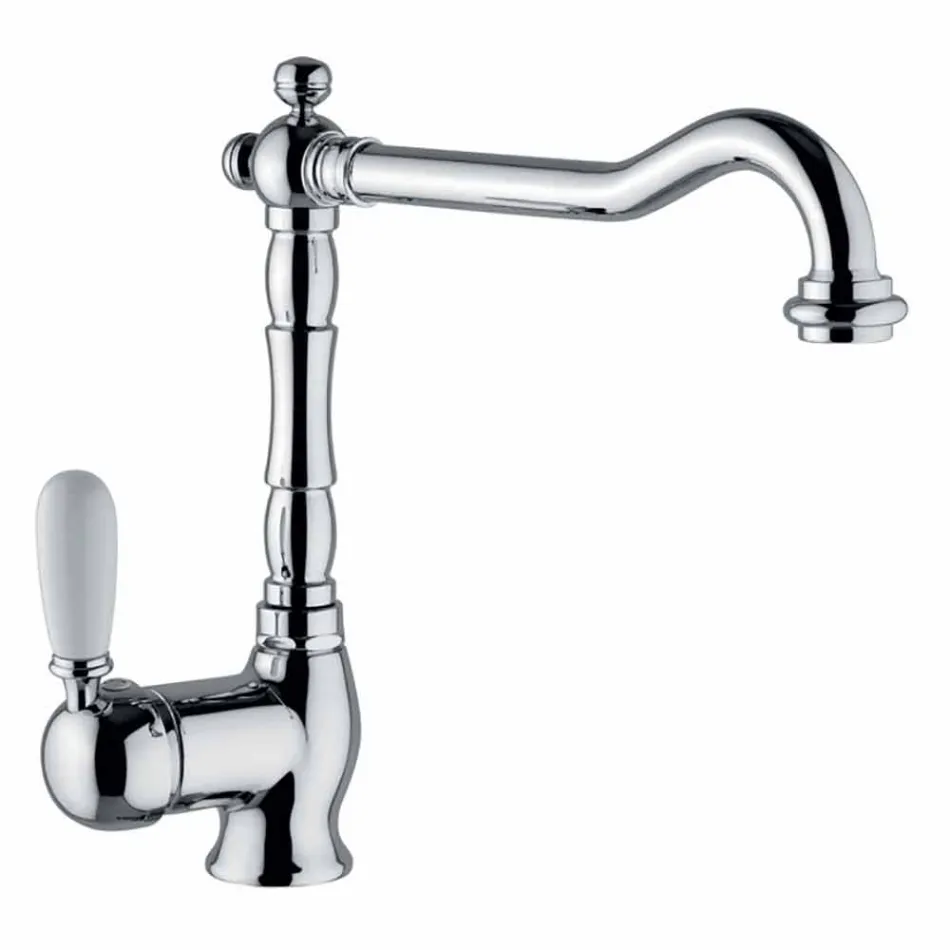 Klasická mosazná kuchyňská dřezová baterie vyrobená v Itálii - Adonis Viadurini