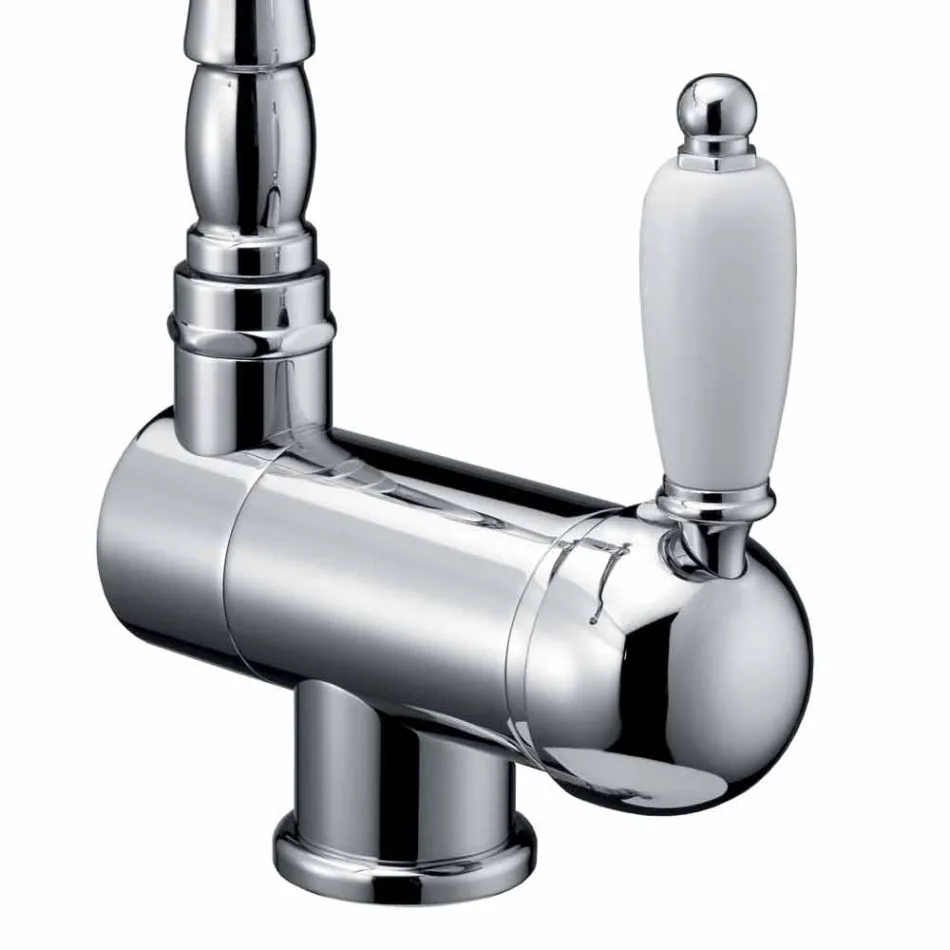 Mosazná kuchyňská dřezová baterie v klasickém stylu vyrobená v Itálii - Annodo Viadurini