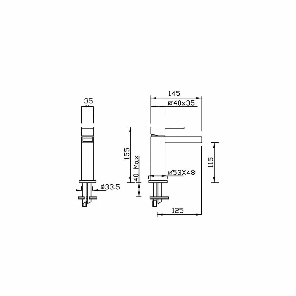 Designová umyvadlová baterie bez odtoku Made in Italy - Bibo Viadurini