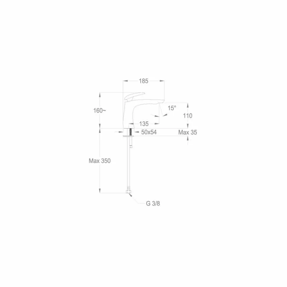 Vyrobeno v Itálii Designová mosazná umyvadlová baterie - Filipo Viadurini