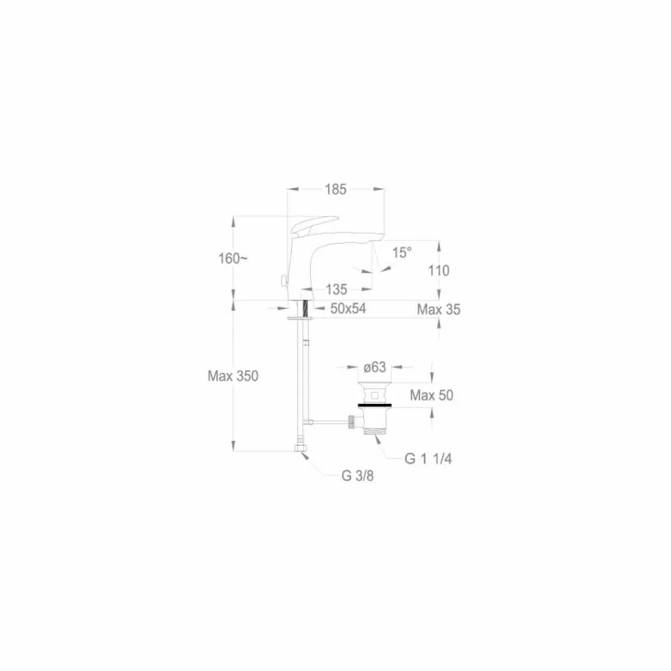 Vyrobeno v Itálii Designová mosazná umyvadlová baterie - Filipo Viadurini