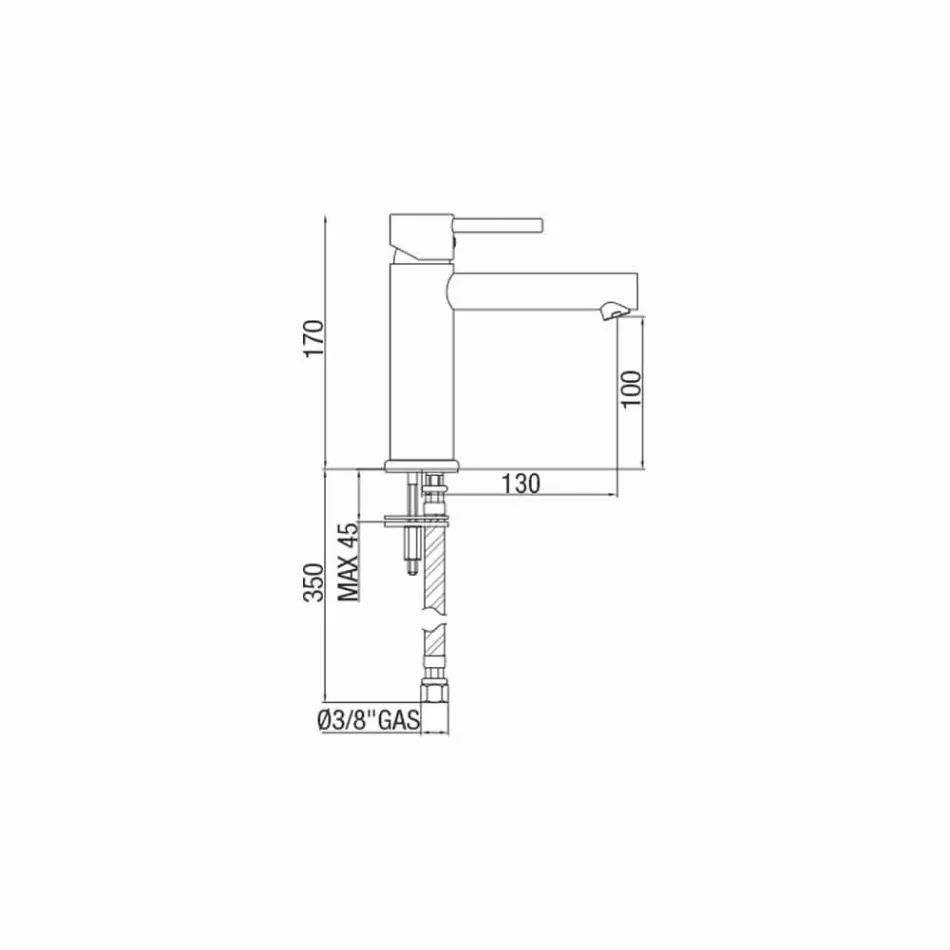 Mosazná umyvadlová baterie Chrome Finish Made in Italy - Ermia Viadurini
