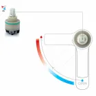 Mosazná prodloužená umyvadlová baterie bez odtoku vyrobená v Itálii - Sindra Viadurini