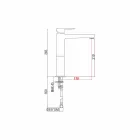 Mosazná prodloužená umyvadlová baterie bez odtoku vyrobená v Itálii - Sindra Viadurini