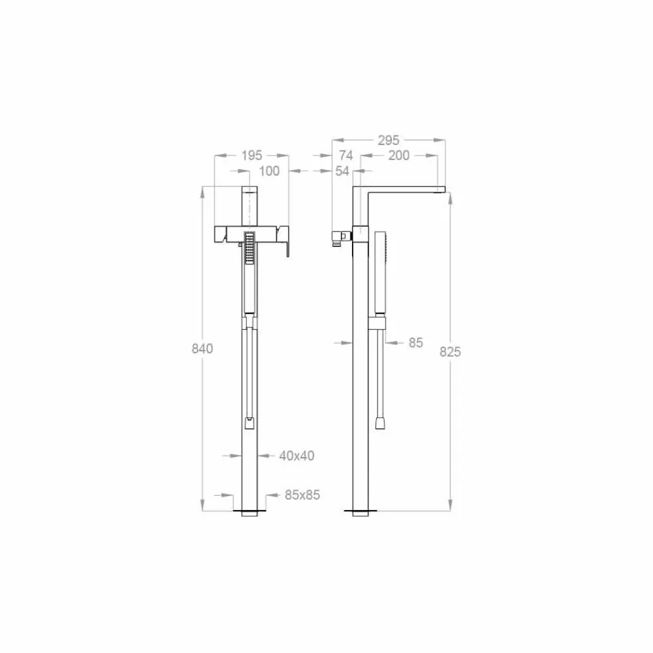 Moderní podlahová vanová baterie vyrobená v Itálii - Pirio Viadurini