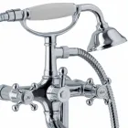 Podlahová vanová baterie v mosazi klasického designu vyrobená v Itálii - Lisca Viadurini