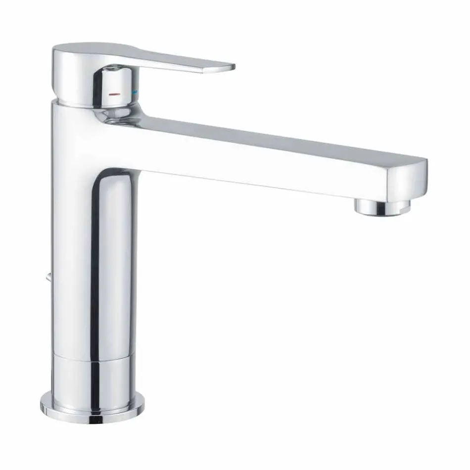 Rozšířená baterie bez odtoku pro umyvadlo z mosazi vyrobené v Itálii - Sindra Viadurini