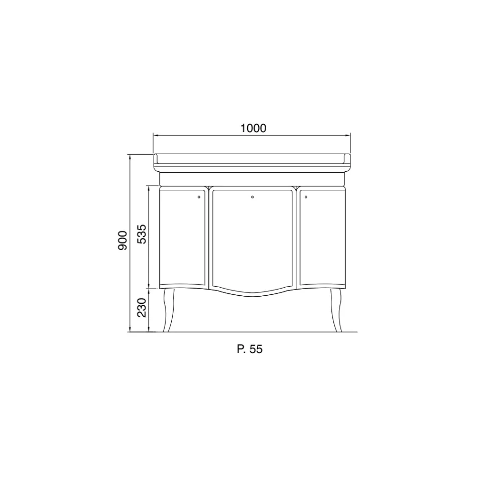 Skříňka se dvěma dvířky a lesklým lakovaným košem Made in Italy - Candy Viadurini