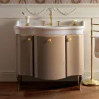 Skříňka se dvěma dvířky a lesklým lakovaným košem Made in Italy - Candy Viadurini