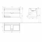 Závěsná skříňka do koupelny s integrovaným umyvadlem ve 3 rozměrech - Marione Viadurini