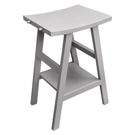 Koupelnový nábytek s dřevěným povrchem a šedou poloprohnutou deskou - Raomi Viadurini