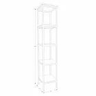 Sloupková koupelnová skříňka z teaku a oceli se 4 otevřenými policemi - Tamburino Viadurini