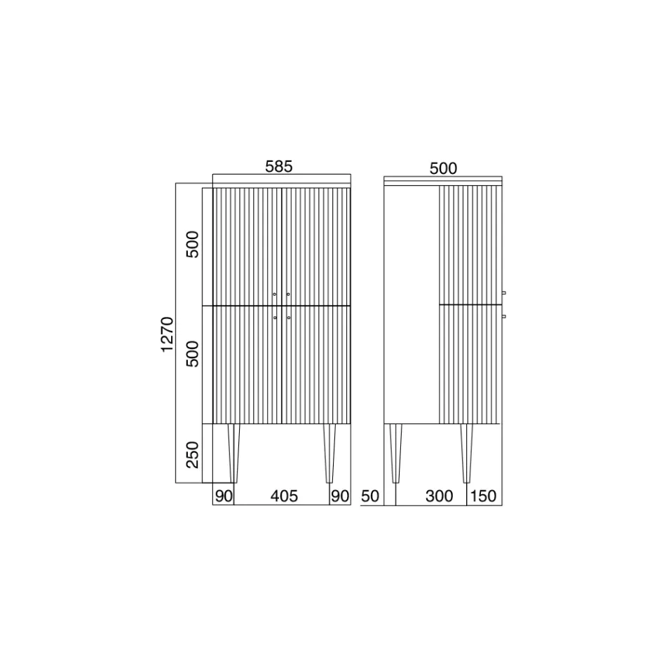 Koupelnová skříňka se čtyřmi dvířky, které se zavírají 3 police Made in Italy - Candy Viadurini