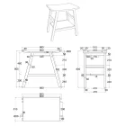 Podlahová koupelnová skříňka z modrého teakového dřeva a praktická police s poloprohnutou horní částí - Crina Viadurini