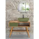 Moderní volně stojící koupelnová skříňka z přírodního zeleného teaku - Benoit Viadurini