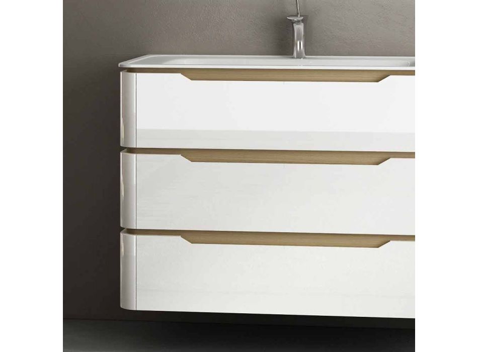 Koupelnová skříň se 3 zásuvkami moderního dřeva Arya vyrobeného v Itálii Viadurini