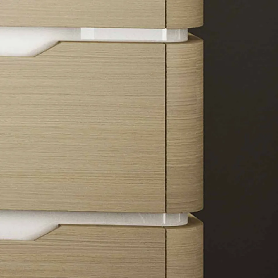 Koupelnová skříň se 3 zásuvkami moderního dřeva Arya vyrobeného v Itálii Viadurini