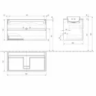 Koupelnová skříňka s vestavěným umyvadlem, moderní závěsný design - Casimira Viadurini