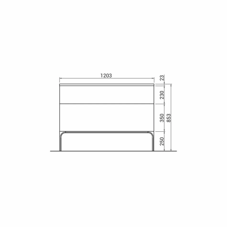 Koupelnová skříňka s umyvadlem v lakovaném dřevě 120x85x46cm Jantar, vyrobený v Itálii Viadurini