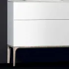 Koupelnová skříňka s integrovaným moderním dřezem Jantarová, pryskyřičná a lakovaná dřevo Viadurini