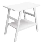 Rekultivovaná koupelnová skříňka v teakovém designu s bílou deskou a podpěrou - Crina Viadurini