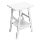 Designová koupelnová skříňka z přírodního teaku s matnou bílou deskou a podpěrou - Raomi Viadurini