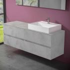 Koupelnová skříňka v moderním designu s pravým nebo levým umyvadlem na desku 4 povrchové úpravy - Alchimeo Viadurini