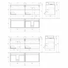 Koupelnová skříňka v moderním designu s pravým nebo levým umyvadlem na desku 4 povrchové úpravy - Alchimeo Viadurini