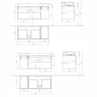 Závěsná koupelnová skříňka s umyvadlem v moderním stylu - Pistillo Viadurini