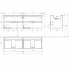 Dvojitá umyvadlová koupelnová skříňka, moderní design zavěšený na 4 povrchové úpravy - doublet Viadurini
