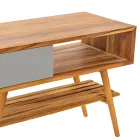 Koupelnová skříňka z recyklovaného teakového šedého s šedou zásuvkou - Benoit Viadurini