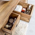 Koupelnová skříňka z přírodního teakového dřeva se 2 zásuvkami - Faetano Viadurini