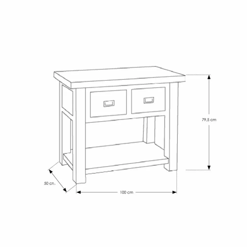 Koupelnová skříňka z přírodního teakového dřeva se 2 zásuvkami - Faetano Viadurini